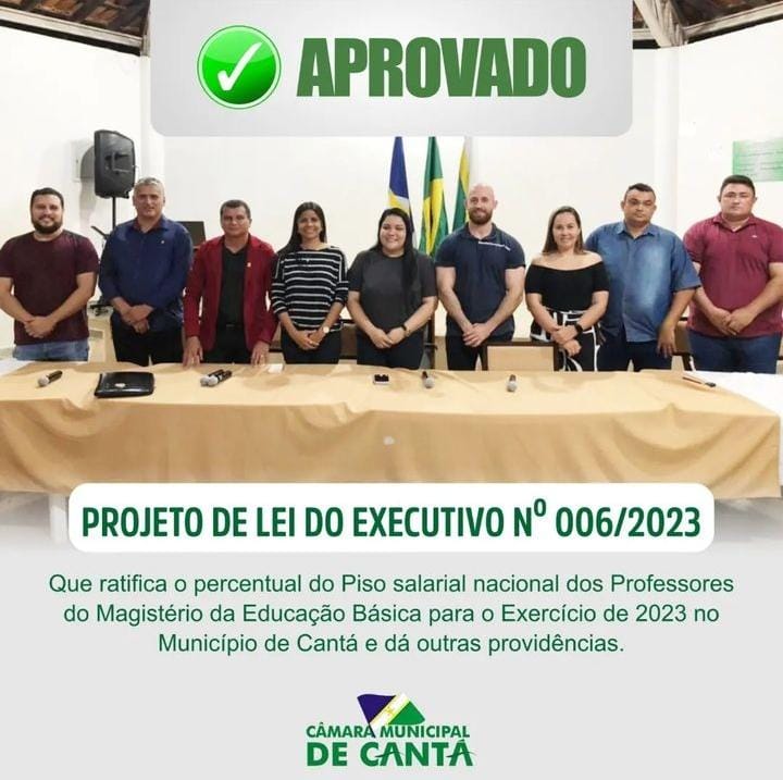 APROVAÇÃO DO PROJETO DE LEI Nº 006/2023 