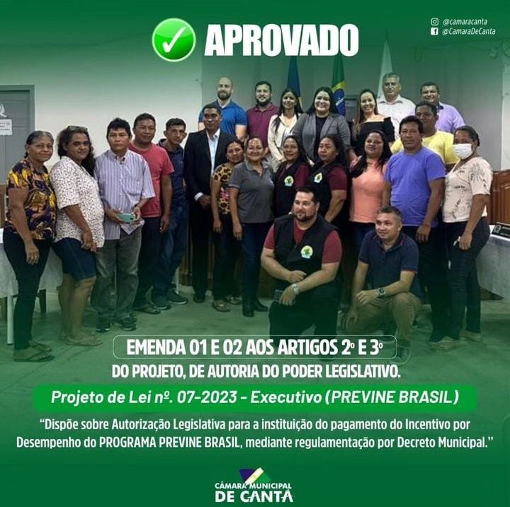 APROVAÇÃO DO PROJETO DE LEI Nº 07/2023