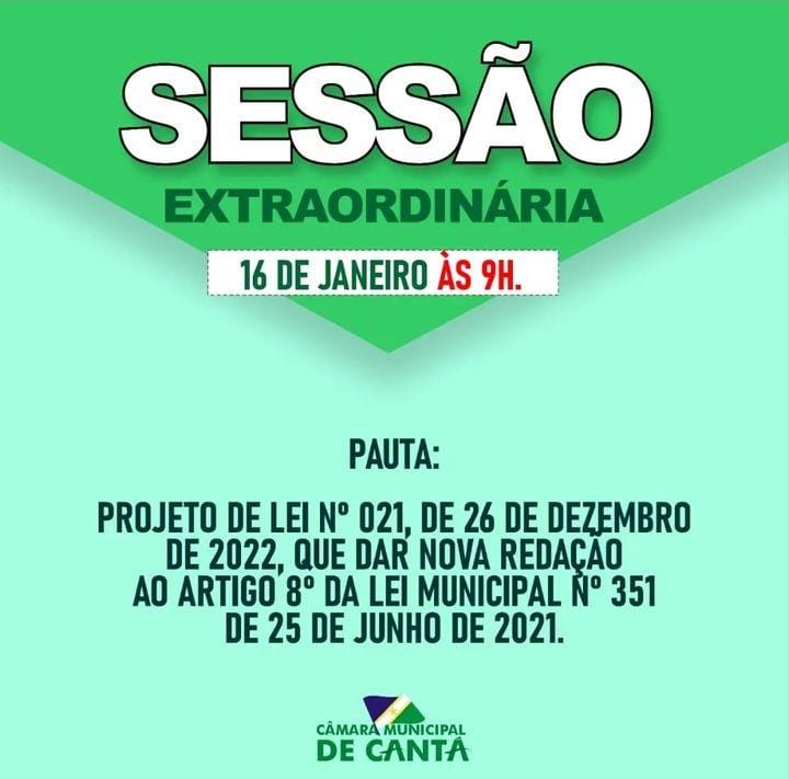 SESSÃO EXTRAORDINÁRIA 