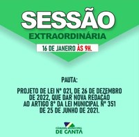 SESSÃO EXTRAORDINÁRIA 