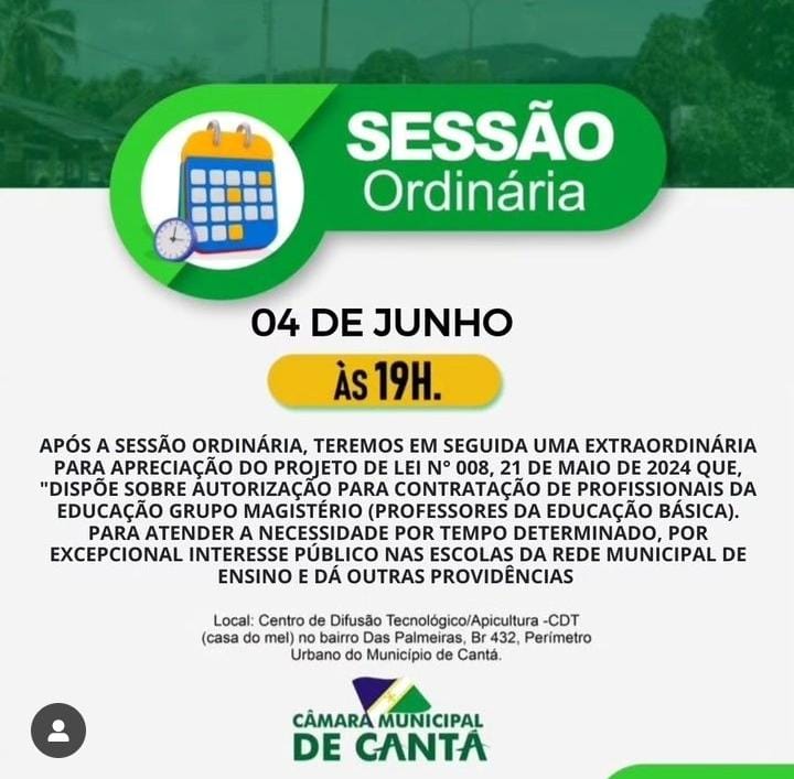 SESSÃO ORDINÁRIA